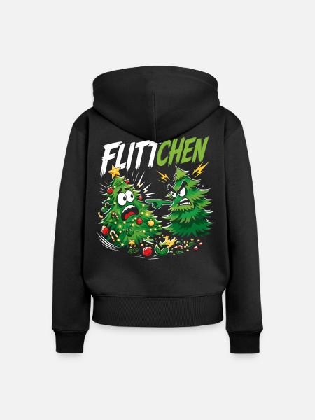 Tannenbäume Lustig Flittchen Spruch - Frauen Premium Bio Zip Hoodie - Schwarz