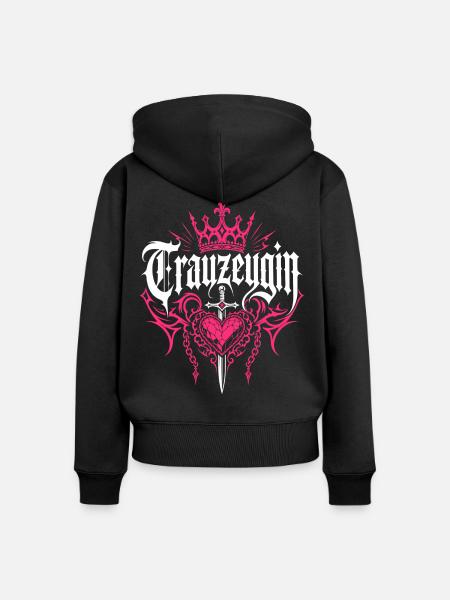 Trauzeugin Krone Hochzeit Braut - Frauen Premium Bio Zip Hoodie - Schwarz