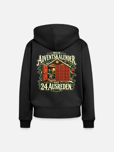 Advent voller Ausreden - Frauen Premium Bio Zip Hoodie - Schwarz