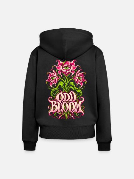 Ungewöhnliche Augenblüte - Frauen Premium Bio Zip Hoodie - Schwarz