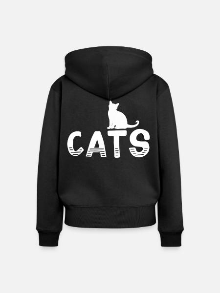 Katze Katzen - Cats - Frauen Premium Bio Zip Hoodie - Schwarz