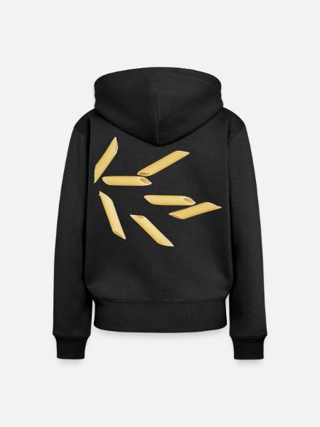 Pasta italiano rigate - Frauen Premium Bio Zip Hoodie - Schwarz