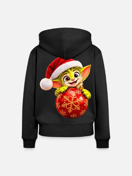 Weihnachts-Wenuma  - Frauen Premium Bio Zip Hoodie - Schwarz