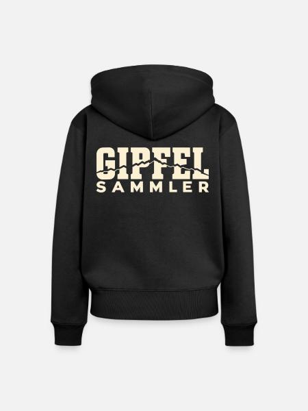Gipfelsammler – Höhenprofil Retro - Frauen Premium Bio Zip Hoodie - Schwarz