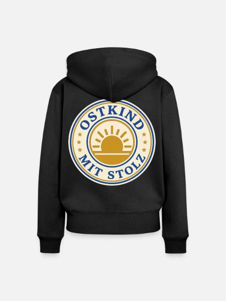 Ostkind mit Stolz Ostdeutschland - Frauen Premium Bio Zip Hoodie - Schwarz