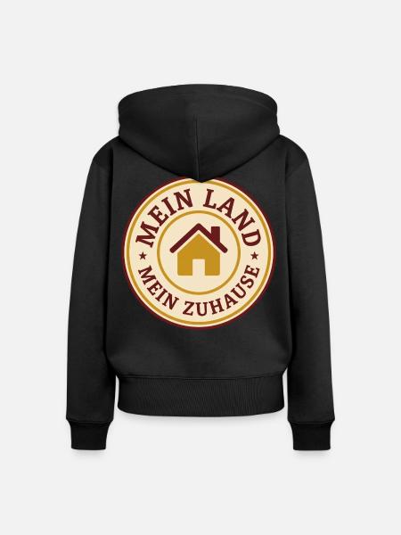 Mein Land mein Zuhause Deutschland - Frauen Premium Bio Zip Hoodie - Schwarz