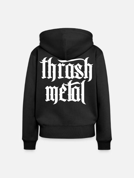 Thrash Metall - Frauen Premium Bio Zip Hoodie - Schwarz