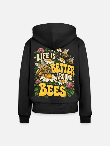 Bienen Bienenzüchter Imker Bienenzucht - Frauen Premium Bio Zip Hoodie - Schwarz