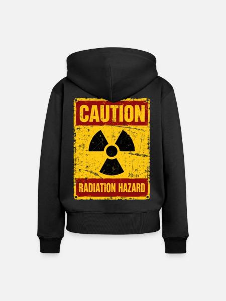 Strahlenwarnschild Radioaktiv - Nuklear - Caution - Frauen Premium Bio Zip Hoodie - Schwarz