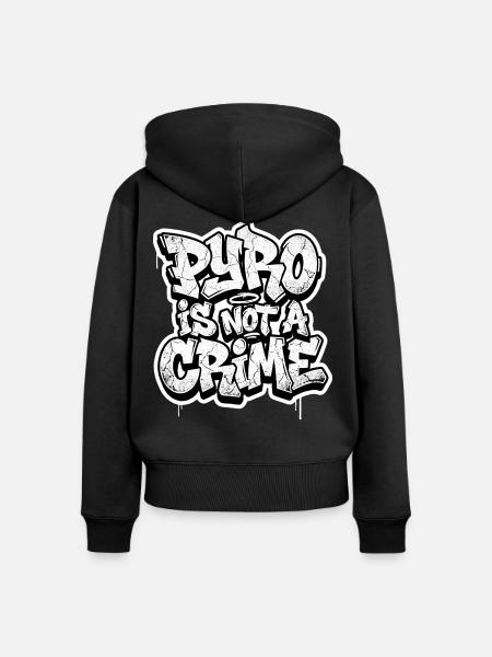 Pyro Is Not A Crime - Frauen Premium Bio Zip Hoodie - Schwarz