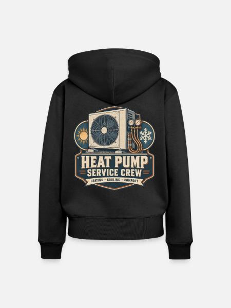 Heat Pump Service Crew Wärmepumpe - Frauen Premium Bio Zip Hoodie - Schwarz