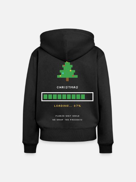 Weihnachten lädt lustigen Countdown-Jumper - Frauen Premium Bio Zip Hoodie - Schwarz