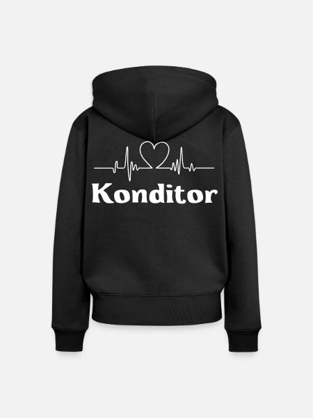 Konditor - Frauen Premium Bio Zip Hoodie - Schwarz