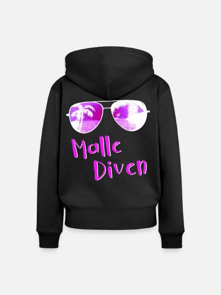 Malle Diven - Mädelsurlaub Mallorca - Frauen Premium Bio Zip Hoodie - Schwarz
