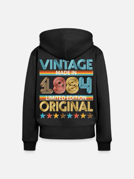 1984 - Frauen Premium Bio Zip Hoodie - Schwarz