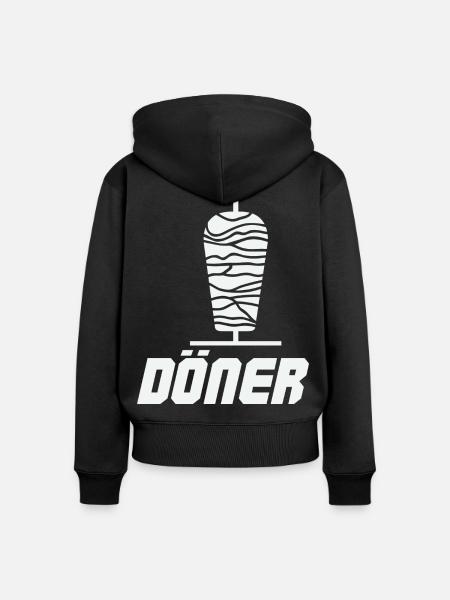Döner Spieß Emblem - Frauen Premium Bio Zip Hoodie - Schwarz