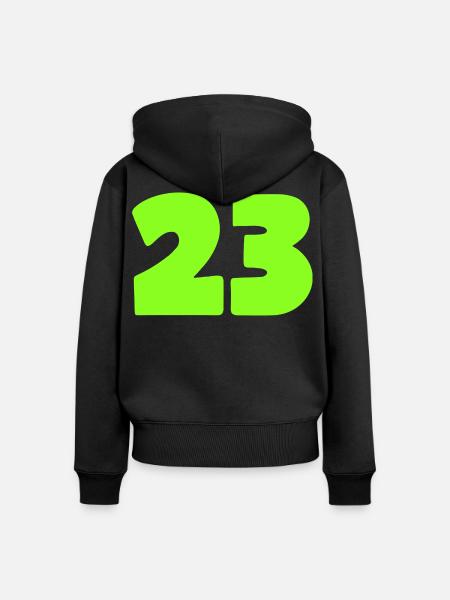23 - Frauen Premium Bio Zip Hoodie - Schwarz