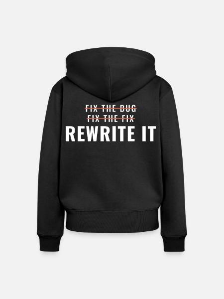 Bug beheben Umschreiben Softwareingenieur - Frauen Premium Bio Zip Hoodie - Schwarz