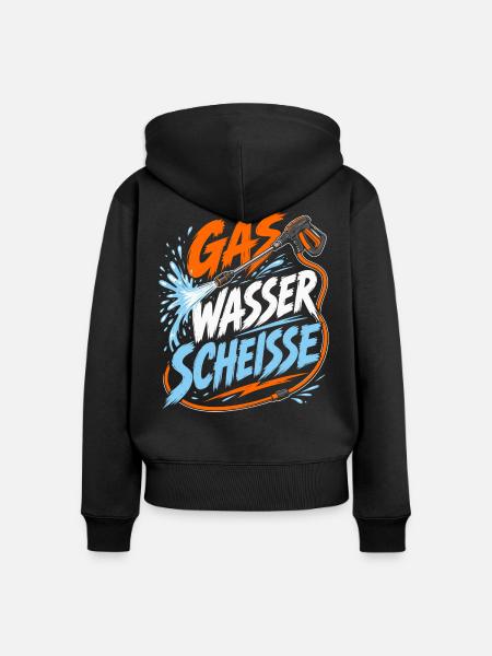Gas Wasser Scheiße Klempner - Frauen Premium Bio Zip Hoodie - Schwarz