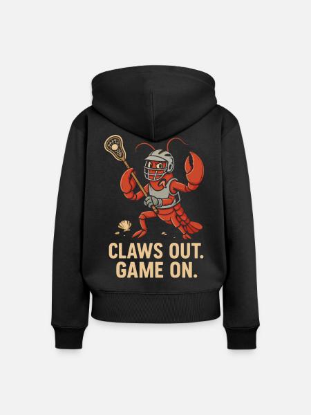 Claws out. Game on - Frauen Premium Bio Zip Hoodie - Schwarz