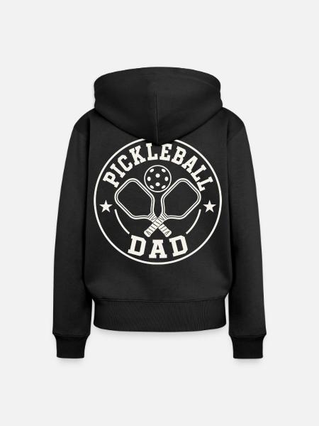 Pickleball Dad Emblem - Frauen Premium Bio Zip Hoodie - Schwarz