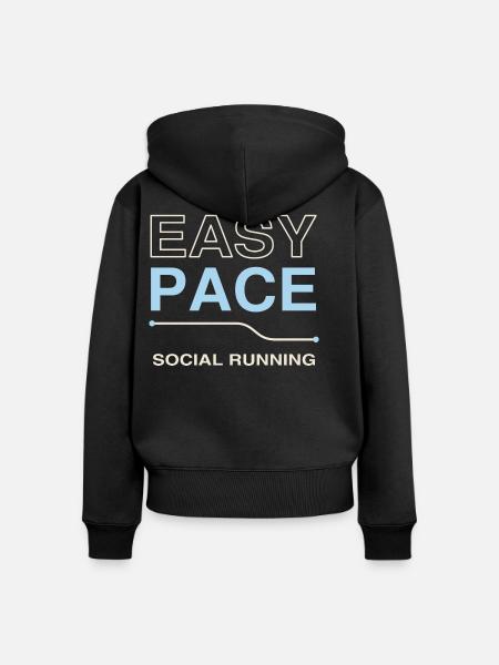 Easy Pace - Frauen Premium Bio Zip Hoodie - Schwarz