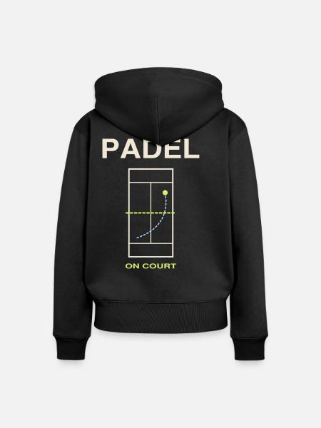 Padel On Court - Frauen Premium Bio Zip Hoodie - Schwarz