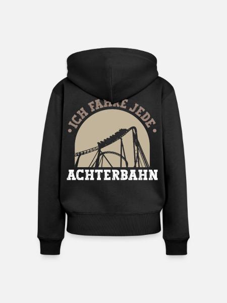 Achterbahn Silhouette - Frauen Premium Bio Zip Hoodie - Schwarz
