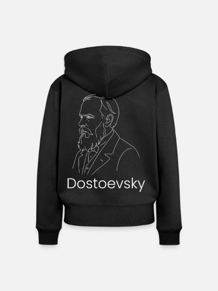 Porträt der Dostojewski-Linie - Frauen Premium Bio Zip Hoodie - Schwarz