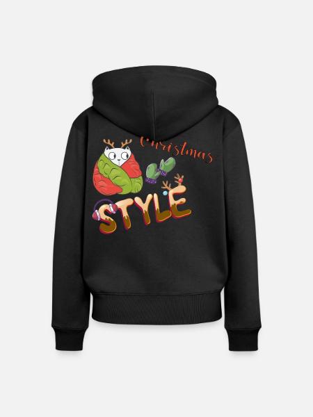 Christmas Style - Frauen Premium Bio Zip Hoodie - Schwarz