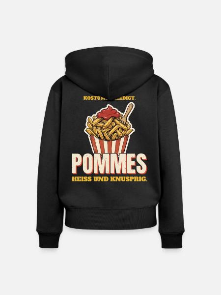Kostüm erledigt: Pommes - Frauen Premium Bio Zip Hoodie - Schwarz