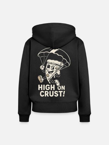 High on crust - Frauen Premium Bio Zip Hoodie - Schwarz