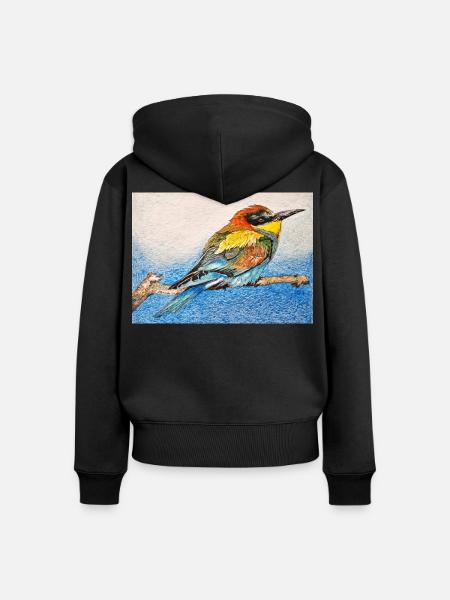 Vogel - Bienenfresser II. - Frauen Premium Bio Zip Hoodie - Schwarz