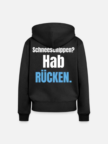 Schneeschippen? Hab Rücken. - Frauen Premium Bio Zip Hoodie - Schwarz