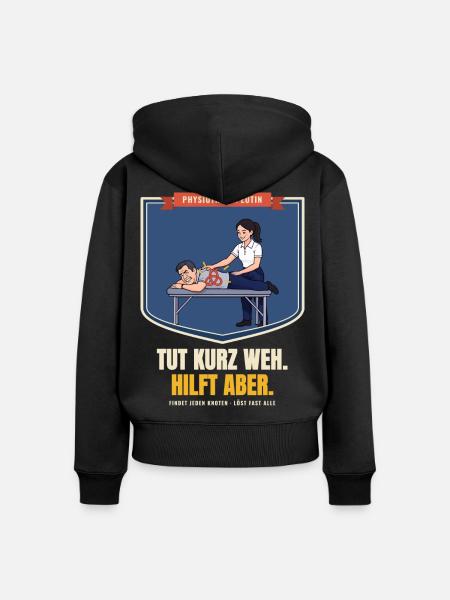 Physiotherapeutin – Geschenk Physio Spruch lustig - Frauen Premium Bio Zip Hoodie - Schwarz