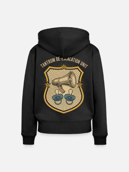Megaphon und Schnuller Schild - Frauen Premium Bio Zip Hoodie - Schwarz