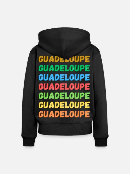 Guadeloupe in Farbe - Frauen Premium Bio Zip Hoodie - Schwarz