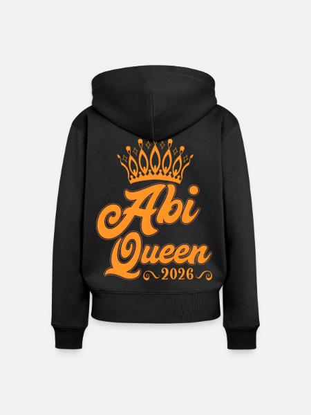 Abiturienten Queen Abiturientin - Frauen Premium Bio Zip Hoodie - Schwarz