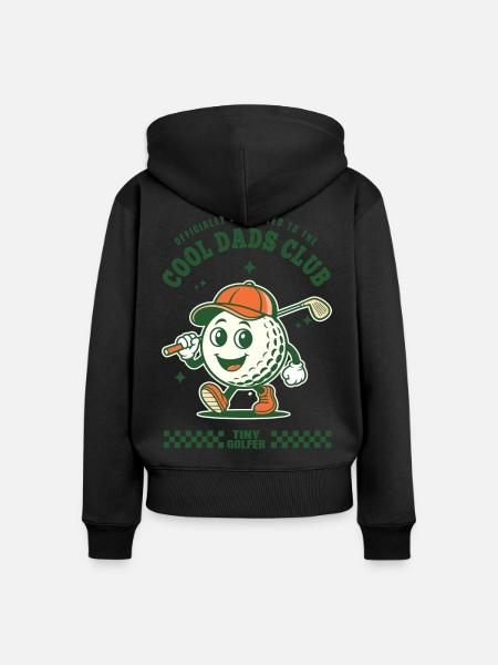 Golf-Papa-Sohn-Duo - Frauen Premium Bio Zip Hoodie - Schwarz