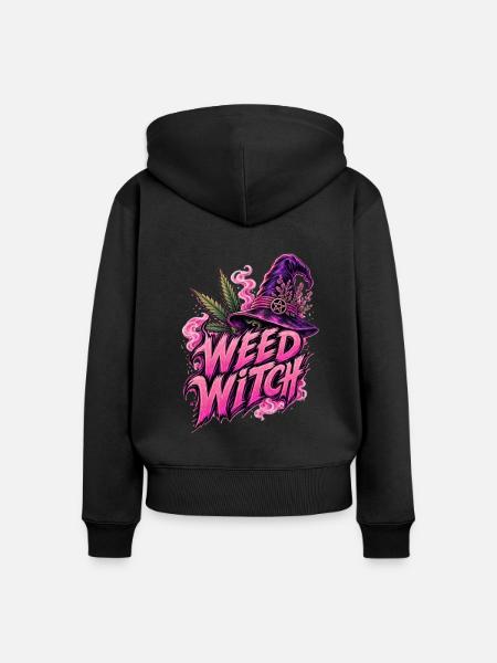 Weed Witch – Pink Edition - Frauen Premium Bio Zip Hoodie - Schwarz
