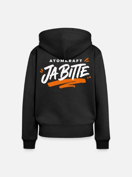 Atomkraft Ja bitte Spruch Kernkraft Shirt - Frauen Premium Bio Zip Hoodie - Schwarz