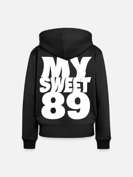 89 - Frauen Premium Bio Zip Hoodie - Schwarz