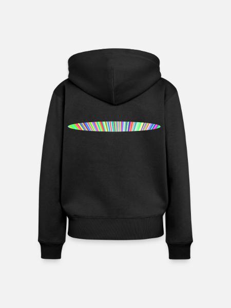 Regenbogen-Oval-Design - Frauen Premium Bio Zip Hoodie - Schwarz