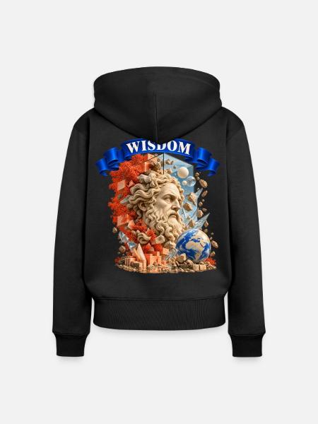 Ancient Wisdom – Greek Philosopher Art - Frauen Premium Bio Zip Hoodie - Schwarz