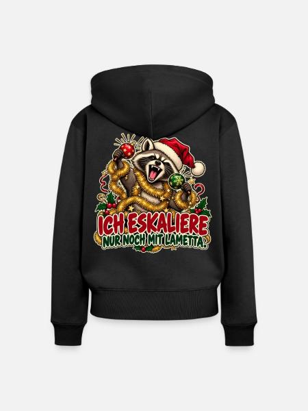 Festliche Eskalation - Frauen Premium Bio Zip Hoodie - Schwarz