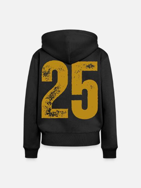 25 - Frauen Premium Bio Zip Hoodie - Schwarz