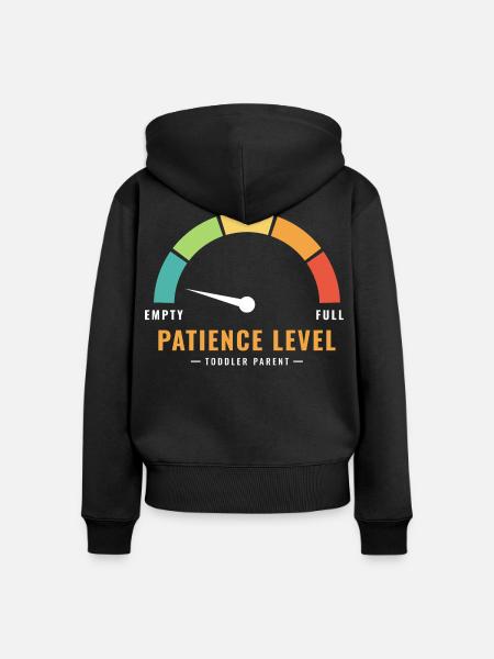 Geduldsanzeige leerer Kleinkind-Elternteil - Frauen Premium Bio Zip Hoodie - Schwarz