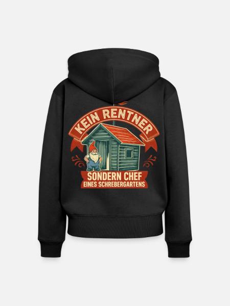 Kein Rentner Schrebergartenchef - Frauen Premium Bio Zip Hoodie - Schwarz