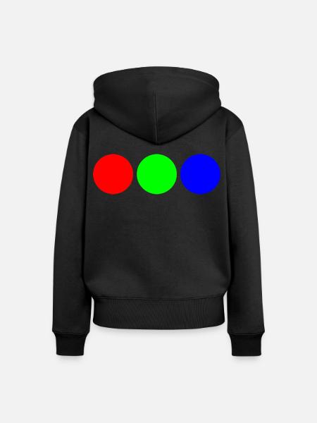 Fette Primärfarb-Trio-Kreise - Frauen Premium Bio Zip Hoodie - Schwarz