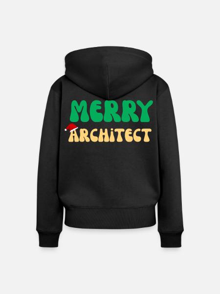 Fröhliches Architekten-Weihnachtspullover-Architekturgeschenk - Frauen Premium Bio Zip Hoodie - Schwarz
